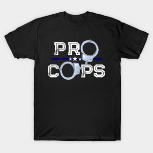 Pro Cops Blue Line Handcuffs Police T-Shirt